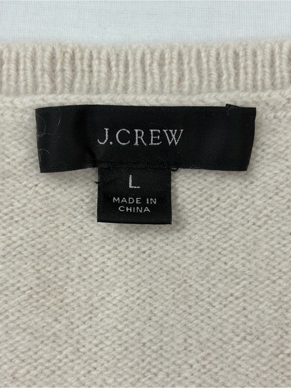 J. Crew Wool and Recycled Cashmere Cream Oversized Crewneck Sweater | Size L - Picture 6 of 13